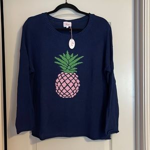 NWT Pink Pineapple long sleeve, lightweight sweater size L